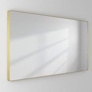 72 in. W x 36 in. H Large Rectangular Framed Wall Mounted Bathroom Vanity Mirror in Brushed Gold