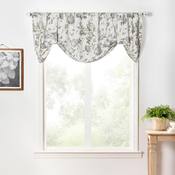 Abigail 22 in. L Polyester/Cotton Tie-Up Valance in Porcelain