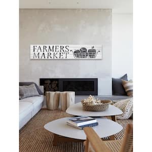 14 in. H x 70 in. W "Farmers Market III" by Marmont Hill Printed White Wood Wall Art