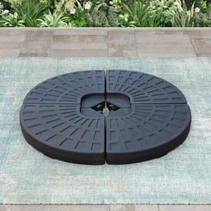 145 lbs. Capacity Weighted Cantilever and Offset Patio Umbrella Base in Black (4-Piece)