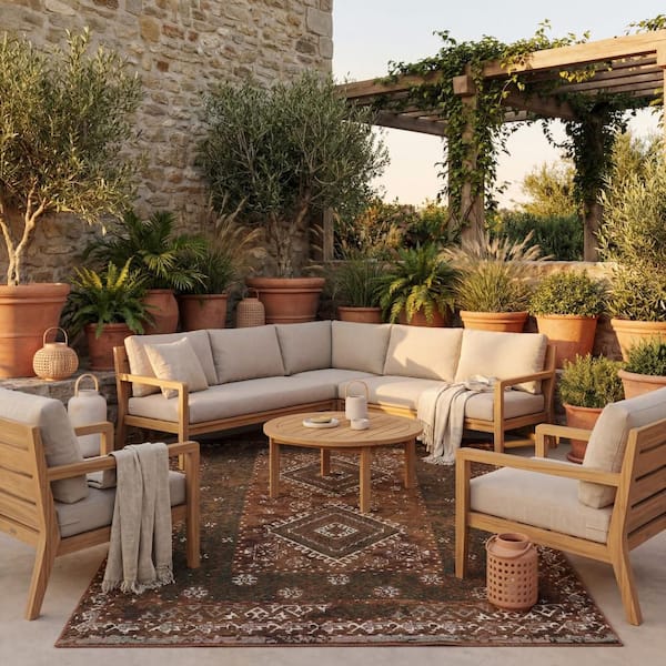 Liorisse Traditional Brown 3 ft. x 8 ft. Outdoor Runner Rug