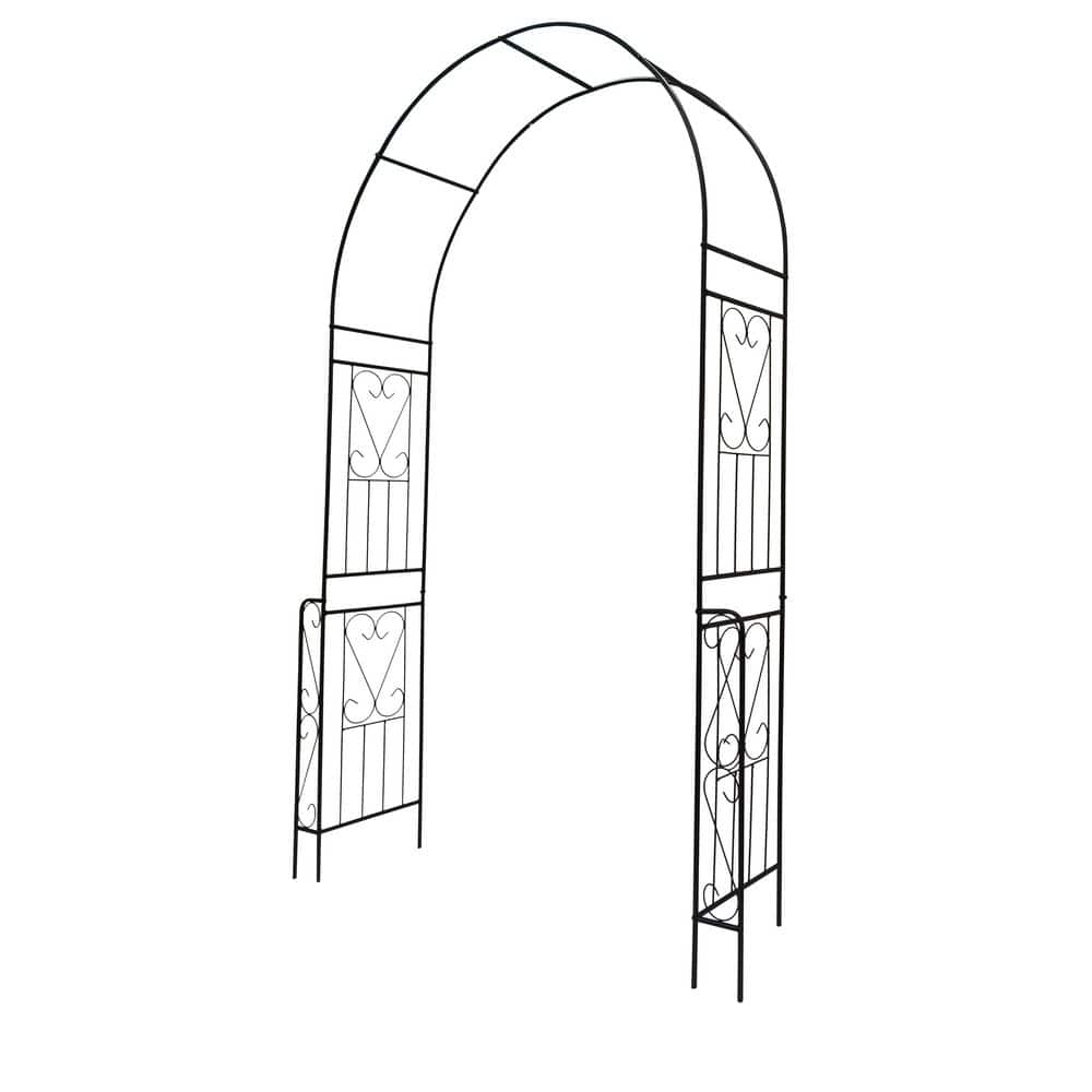 94.50 in. x 55.00 in. Black Metal Garden Arbor Rose Arch for Climbing Plants Support price history on PriceWatchPro