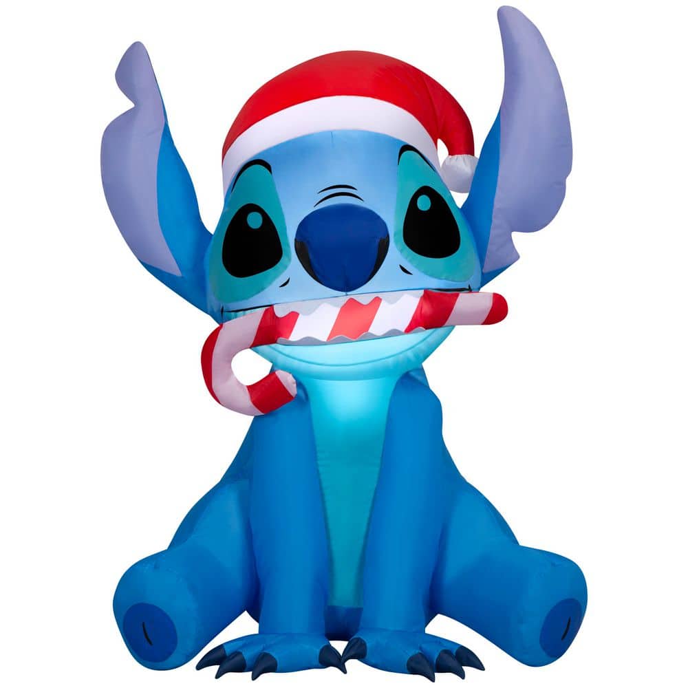 Stich Inflatables Gemmy 1.75 ft. wide Airblown Stitch in Santa Hat Christmas Inflatable G ...