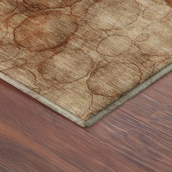 Mayfield Premium Machine Washable Abstract AMF2424 Paprika 9 ft. x 12 ft. Area Rug
