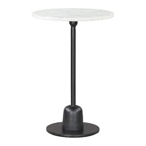 Whammy 14.2 in.W Black 21.7 in.H Round Marble End Table