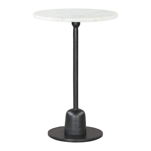 ZUO Whammy 14.2 in.W Black 21.7 in.H Round Marble End Table
