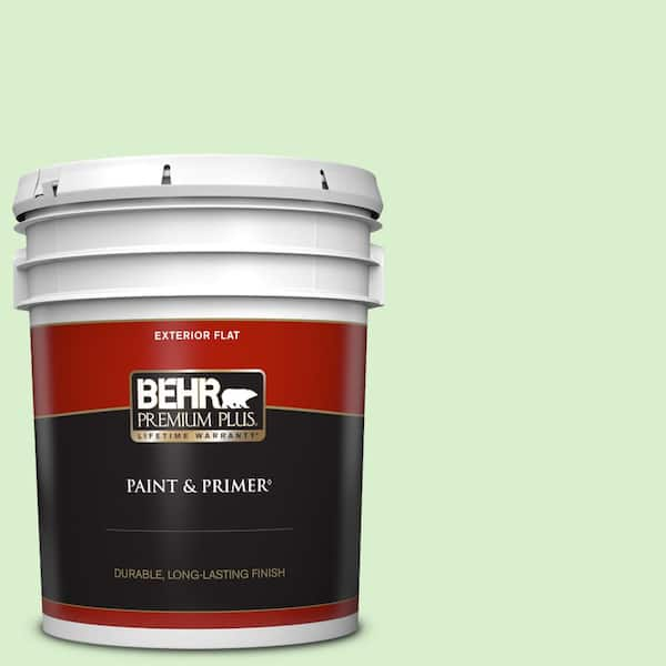 BEHR PREMIUM PLUS 5 gal. #430A-2 Seafoam Spray Flat Low Odor