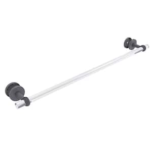 Clearview 30 in. Shower Door Towel Bar with Twisted Accents in Matte Gray