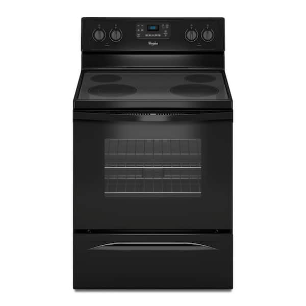 Whirlpool 5.3 cu. ft. Electric Range with Self-Cleaning Oven in Black with SteamClean Option
