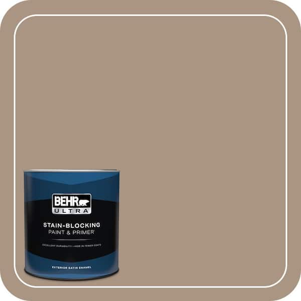 BEHR ULTRA 1 qt. #T17-11 Silent Sands Satin Enamel Exterior Paint & Primer