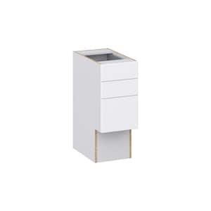 Fairhope Bright White Slab Assembled Vanity ADA Drawer Base Cabinet with 3 Drawers (12 in. W x 30 in. H x 21 in. D)