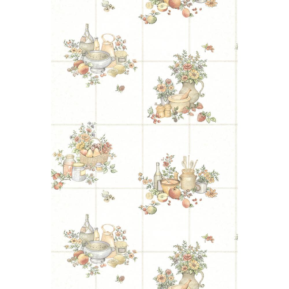 Giada Off-white Fruit Basket Tile Strippable Roll (Covers 56.4 sq. ft.)