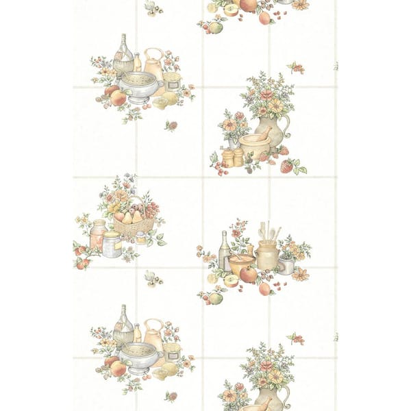 Advantage Giada Off-white Fruit Basket Tile Strippable Roll (Covers 56.4 sq. ft.)