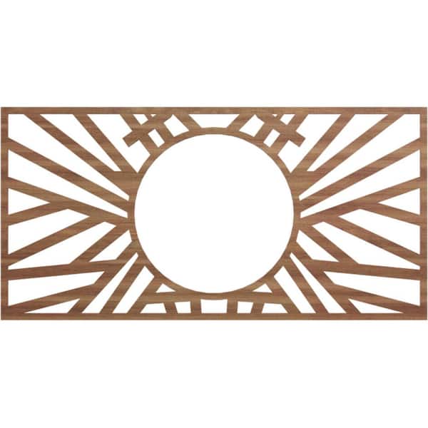 Ekena Millwork 0.375 in. x 28 in. x 14 in. Wood (Walnut) Medallion Moulding