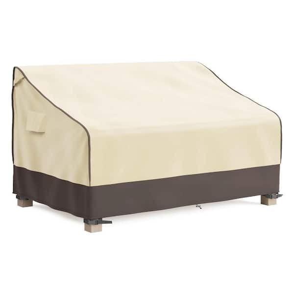 80 in. W x 38 in. D x 35 in. H Brown/Khaki Patio Couch Cover