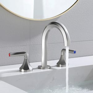 Oberlin 8 in. Widespread 2-Handle Bathroom Faucet High Arc in Brushed Nickel