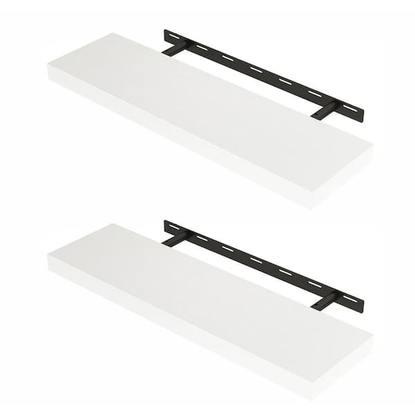Unbranded 24 in. W x 6.7 in. D White Floating Shelves (Set of 2) Decorative Wall Shelf