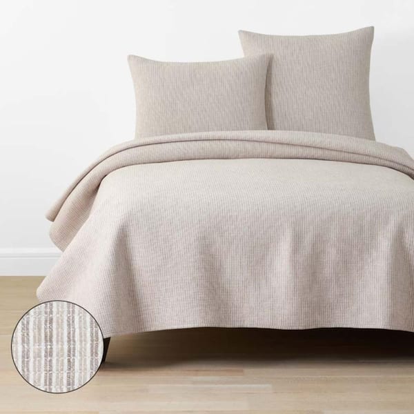 Yarn-Dyed Pencil Stripe Quilt - Taupe, Twin/Twin XL