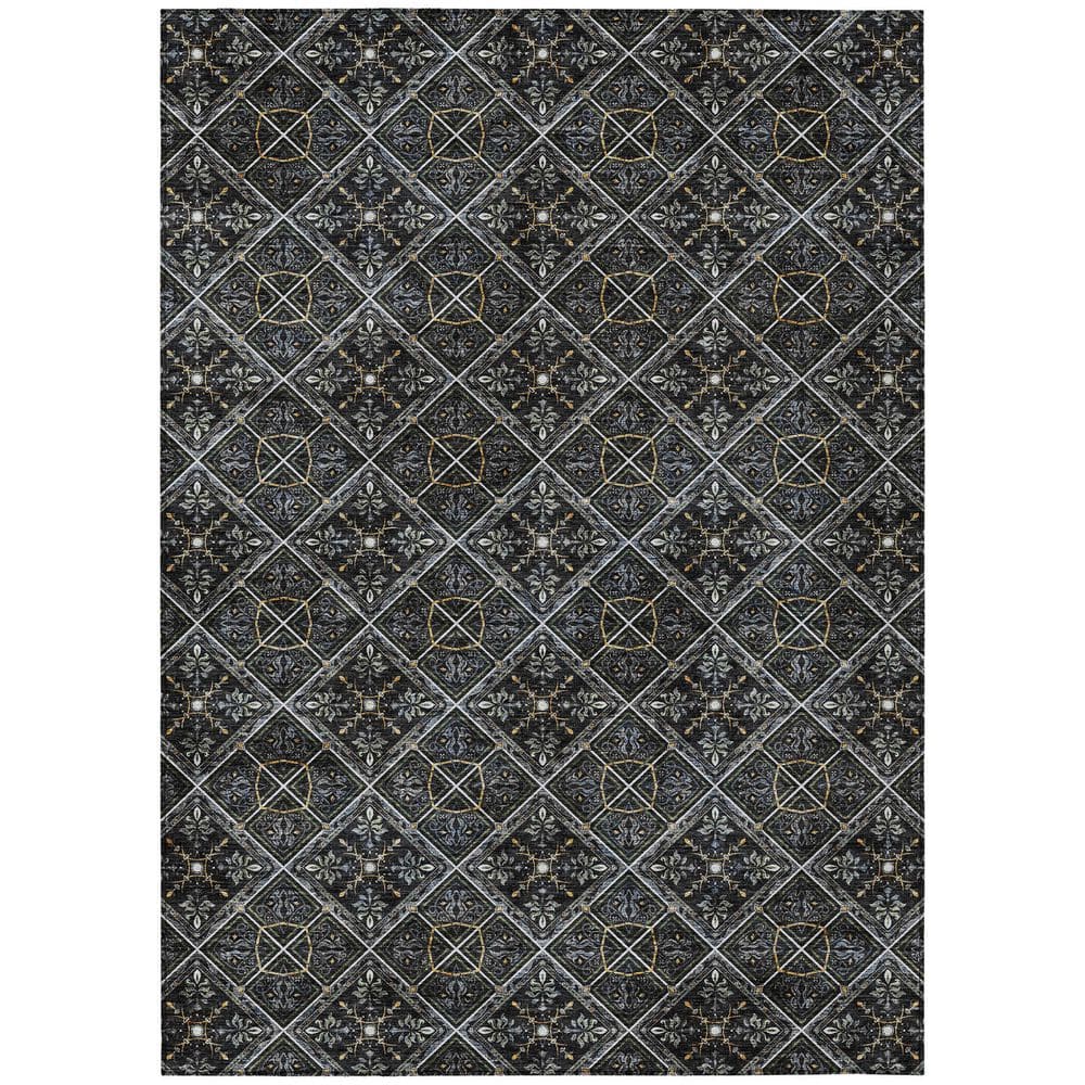 Chantille Machine Washable Indoor/Outdoor Abstract ACN2692 Black 5 ft. x 7 ft. 6 in. Area Rug price history on PriceWatchPro