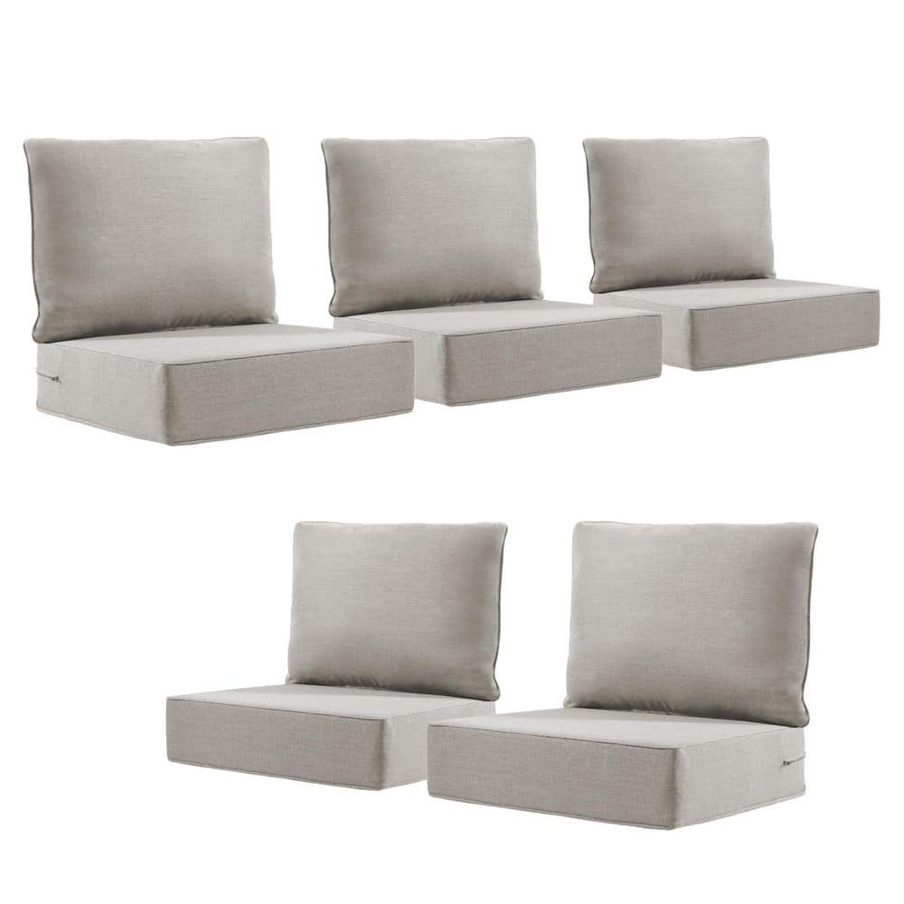 22 in. x 24 in. x 6 in. 10-Piece Olefin Deep Thick Seating Outdoor Lounge Chair Sofa Replacement Cushion Set in Beige price history on PriceWatchPro