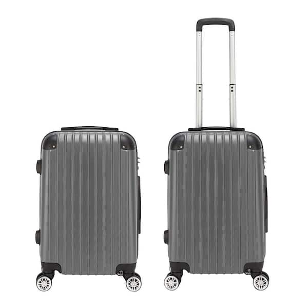 Karl home 20 in. Gray Waterproof Spinner Luggage Travel Suitcase