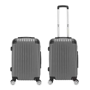 20 in. Gray Waterproof Spinner Luggage Travel Suitcase