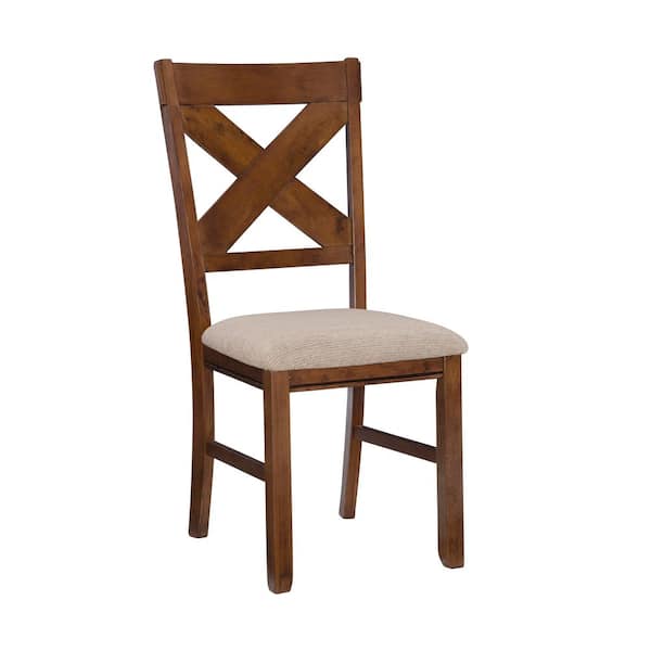 Neumann Dark Hazelnut X Style Wood Back Dining Chair (Set of 2)