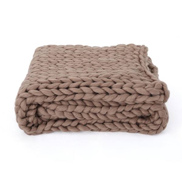 Noble House Marnie Coffee Acrylic Throw Blanket