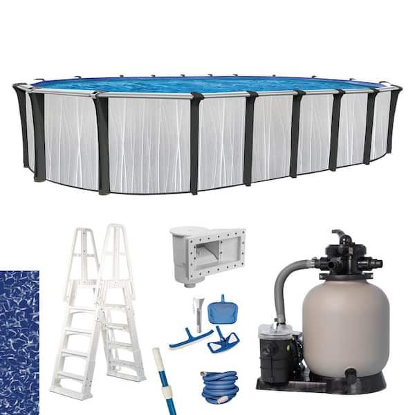 AQUARIAN Atwood 15 ft. x 31 ft. Oval 52 in Hard Side Pool Package