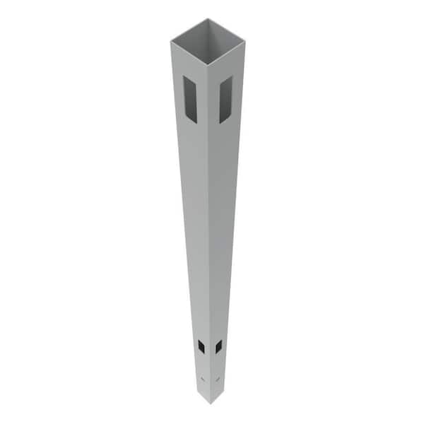 Barrette Outdoor Living Bryce 5 in. x 5 in. x 108 in. Gray Vinyl Fence Corner Post