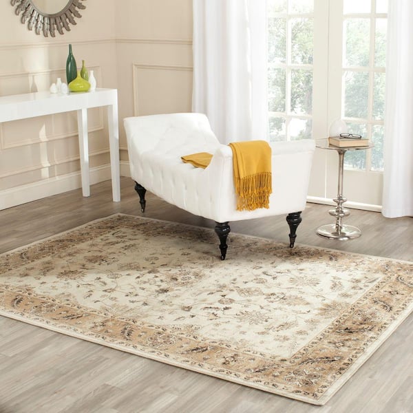 Vintage Stone/Caramel 9 ft. x 12 ft. Border Area Rug