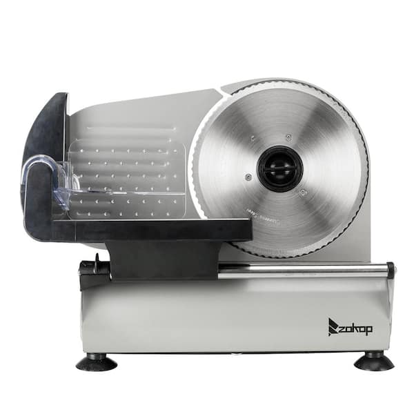 150-Watt Silver Stainless Steel Electric Belt Cutter Meat Slicer