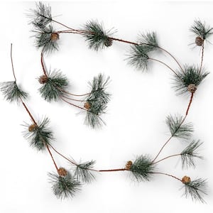 6 ft. Pinecone and Needles Garland-Unlit Artificial Christmas Garland with Pine Needles and Pinecone Rustic Garland
