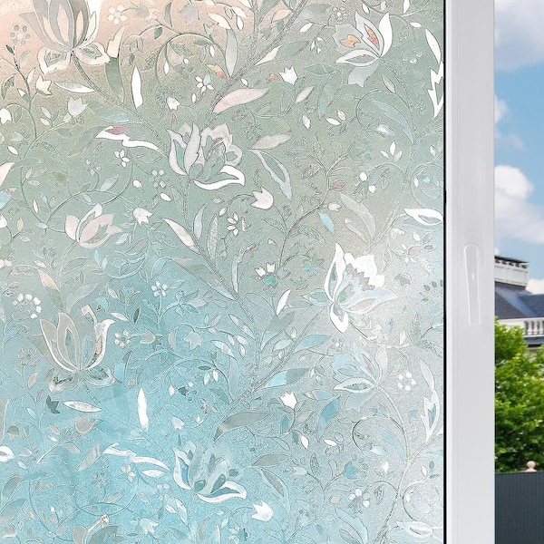 17.5 in. W x 78.7 in. L 3D Trulip Static Cling Decorative Window Film