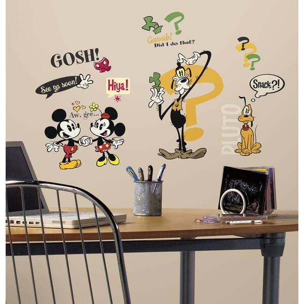 Unbranded 5 in. x 11.5 in. Mickey and Friends Mickey Shorts Peel and Stick Wall Decals