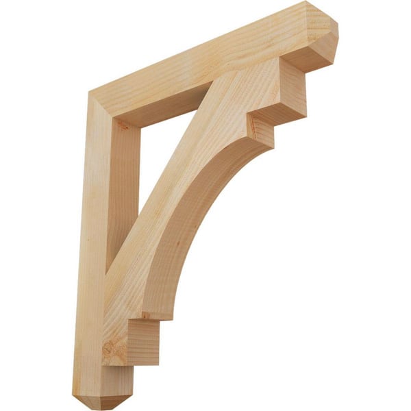 Ekena Millwork 4 in. x 32 in. x 28 in. Douglas Fir Merced Craftsman Rough Sawn Bracket