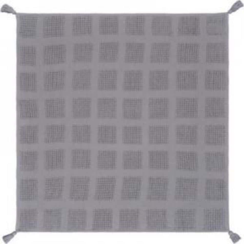 Josephine Cozy Light Gray All Natural Cotton Tassel Throw Blanket