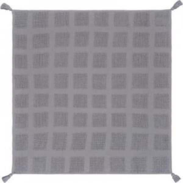 Unbranded Josephine Cozy Light Gray All Natural Cotton Tassel Throw Blanket
