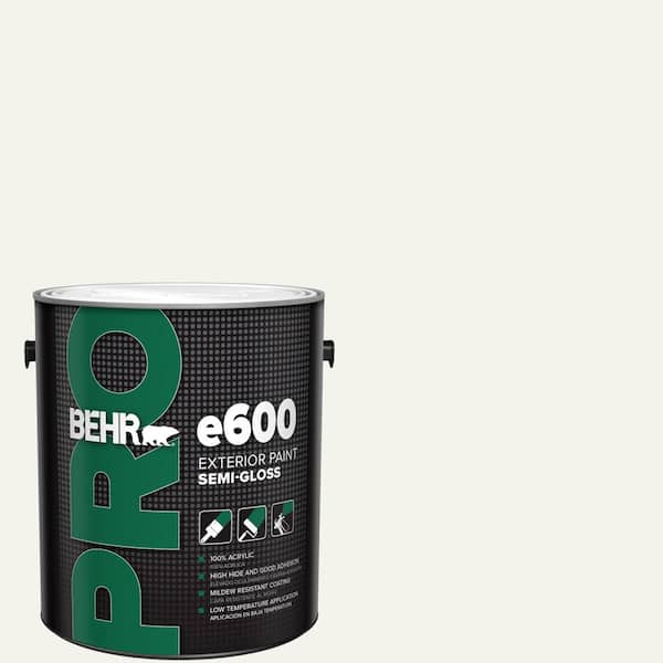 BEHR PRO 1 gal. #W-F-600 Snow Fall Semi-Gloss Exterior Paint
