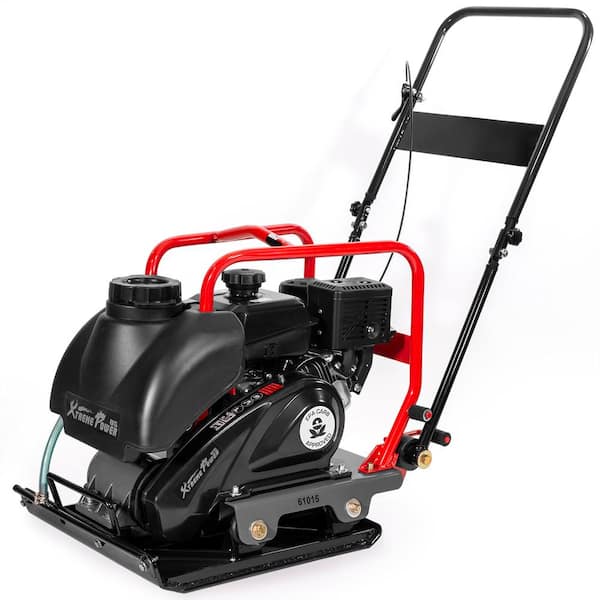 XtremepowerUS 6 HP 208 cc Kohler Gas Engine Vibratory Plate Compactor with 3.15 Gal. Water Tank, 3000 lbs. Compaction Force
