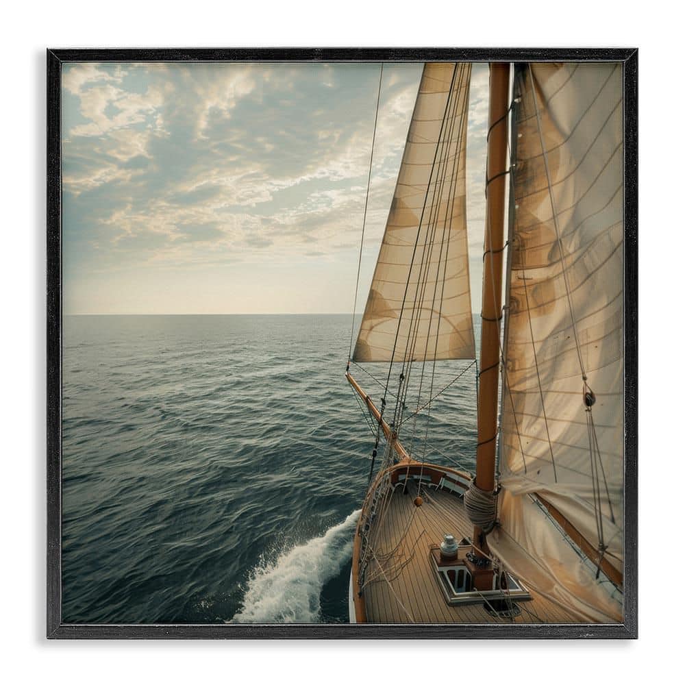 Open Sails on Sea by LSR Design Studio Black Framed Typography Giclee Art Print 12 in. x 12 in. price history on PriceWatchPro