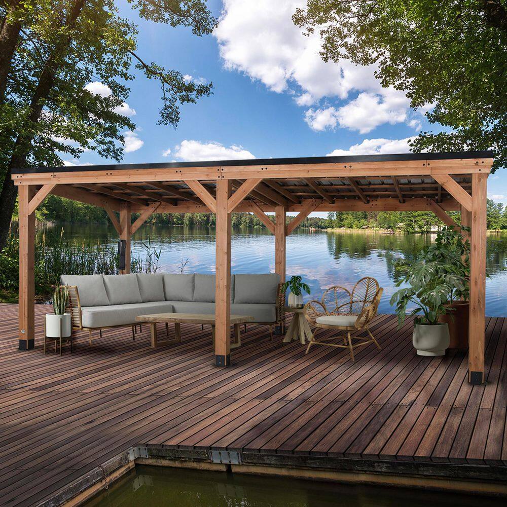 Arcadia 24'x12' Cedar Wood Gazebo with Galvanized Steel Roof
