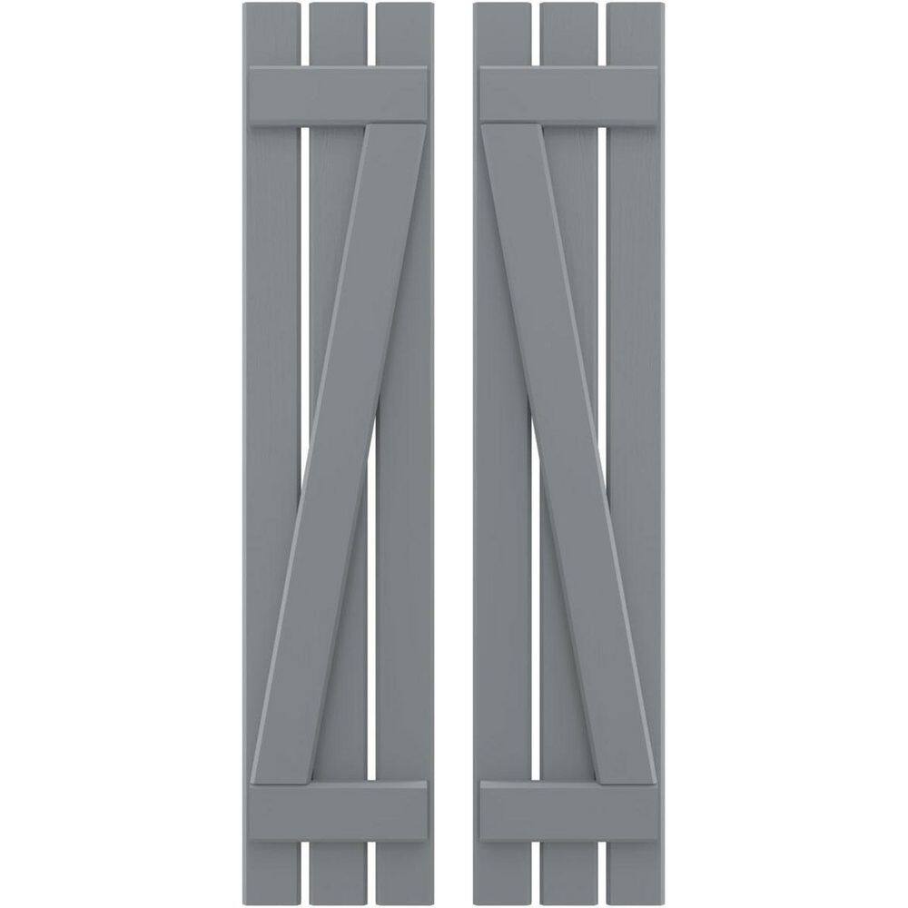 11-1/2 in. W x 71 in. H Americraft 3 Board Exterior Real Wood Spaced Board and Batten Shutters with Z-Bar Ocean Swell price history on PriceWatchPro