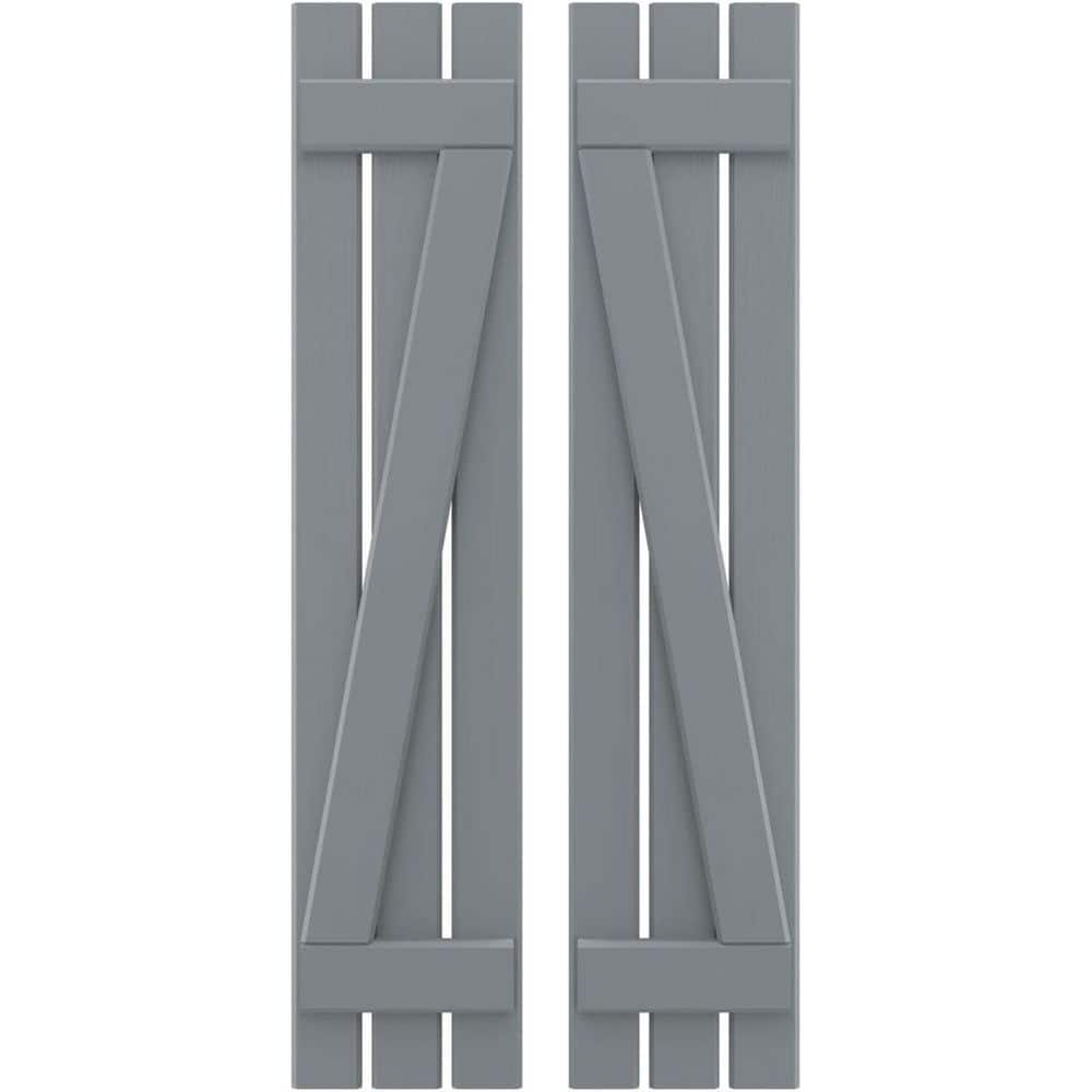 11-1/2 in. W x 73 in. H Americraft 3 Board Exterior Real Wood Spaced Board and Batten Shutters w/Z-Bar Ocean Swell price history on PriceWatchPro