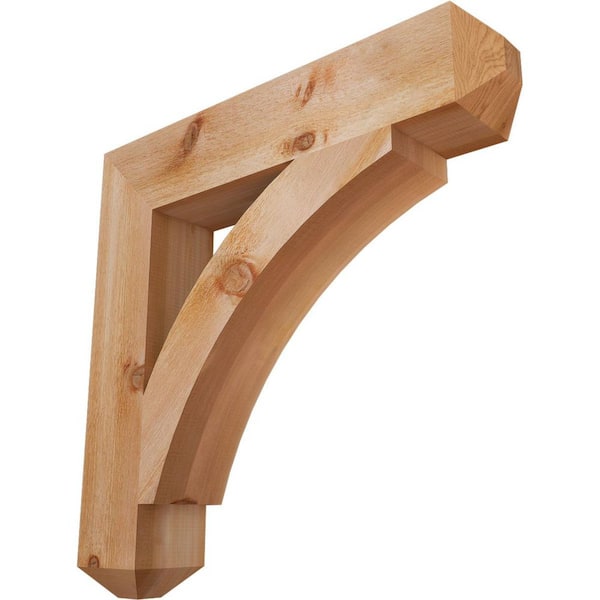Ekena Millwork 6 in. x 32 in. x 32 in. Western Red Cedar Thorton Craftsman Rough Sawn Bracket