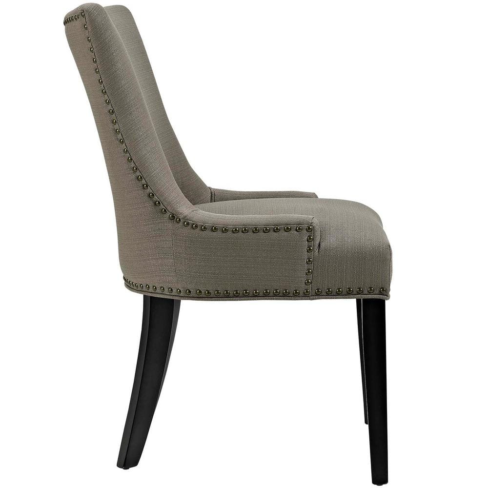 Granite Upholstered Parsons Side Chair with Wood Accents