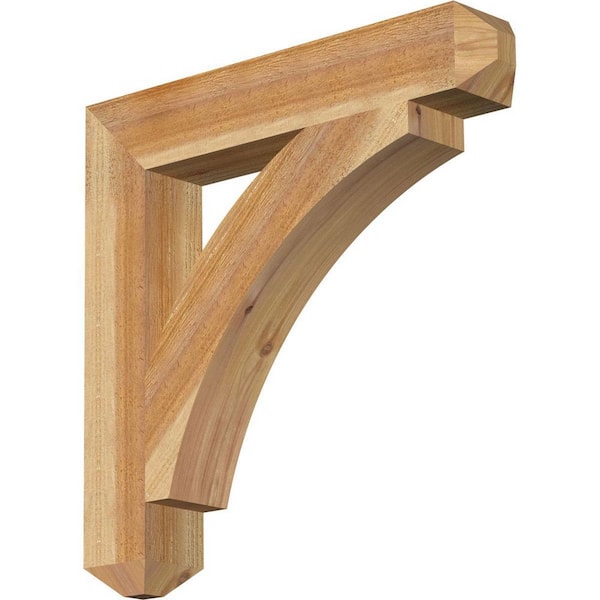 Ekena Millwork 4 in. x 24 in. x 24 in. Western Red Cedar Thorton Craftsman Rough Sawn Bracket