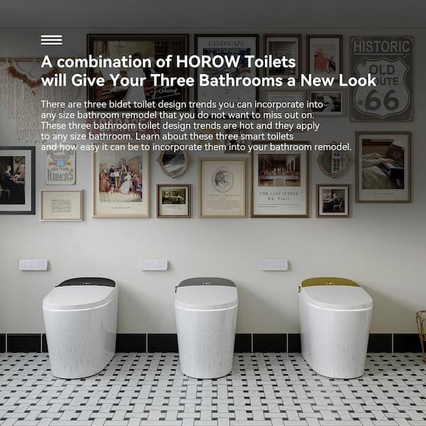 HOROW T03 Family Smart Bidet Toilet with Auto Flush and Warm Air Dryer - 1.27 GPF