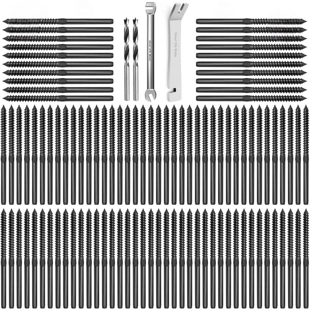 Afoxsos 100 Pack T316 Stainless Steel Swage Lag Screws for 1/8 Cable ...