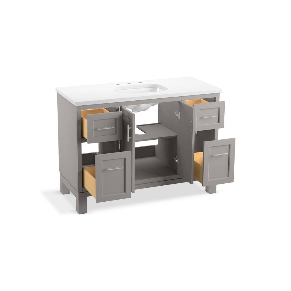 Quo 48'' Mohair Gray Bathroom Vanity with Quartz Top